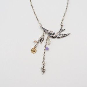 American Eagle Silver Charm Necklace Boho